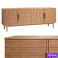Buffet suite made of oak Melaly, La Redoute 3D Model Vray, Corona