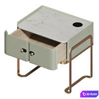 Smart bedside table with Wi-fi charging 3D Model Corona