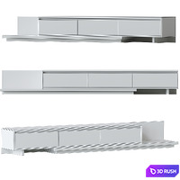 Fero Modern Black Extendable Stone &amp; Wood TV Stand 3D Model Corona