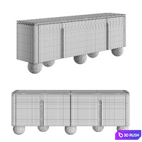 Chest of drawers City 3D Model Vray, Corona