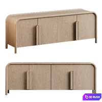 Crate&amp;Barrel | Annie Natural Storage Media Credenza by Leanne Ford 3D Model Corona