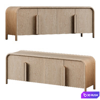Crate&amp;Barrel | Annie Natural Storage Media Credenza by Leanne Ford 3D Model Corona