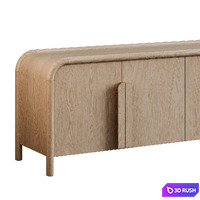 Crate&amp;Barrel | Annie Natural Storage Media Credenza by Leanne Ford 3D Model Corona