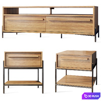 Tv stand sideboard nightstand Outline Teak House 3D Model Vray, Corona