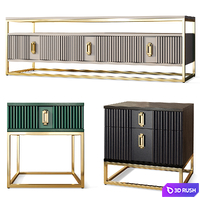 Chest of drawers and bedside table Nice Wooden Kors 3D Model Vray, Corona