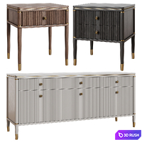 Art Deco chest of drawers and bedside table 09 3D Model Vray, Corona