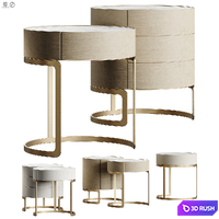 Light Luxury Circle Marble Bedside GG42 2024 3D Model Vray, Corona