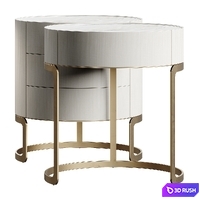 Light Luxury Circle Marble Bedside GG42 2024 3D Model Vray, Corona