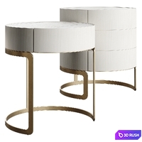 Light Luxury Circle Marble Bedside GG42 2024 3D Model Vray, Corona
