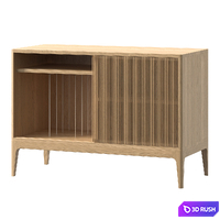 The chest of drawers for the Loyd vinyl record player is made of solid wood. 3D Model Vray, Corona