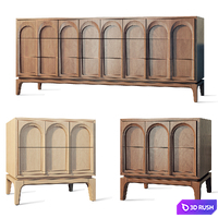 Chest of drawers bedside table Sculptural Thomasville 3D Model Vray, Corona