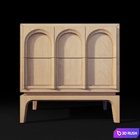 Chest of drawers bedside table Sculptural Thomasville 3D Model Vray, Corona
