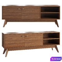 TV stand Dark 3D Model Vray, Corona