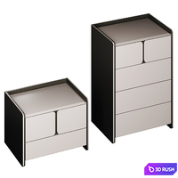 Chest of drawers and bedside table Milan 3D Model Corona