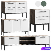 Chest of drawers,Bedside table,TV Nicole 3D Model Corona