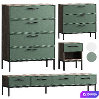 Chest of drawers,Bedside table,TV Nicole 3D Model Corona