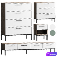 Chest of drawers,Bedside table,TV Nicole 3D Model Corona