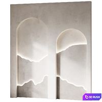 Decorative wall panel composition set 13 3D Model Corona