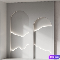 Decorative wall panel composition set 13 3D Model Corona