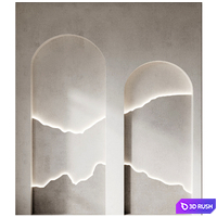 Decorative wall panel composition set 13 3D Model Corona