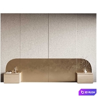 Headboard 3d Wall Panel 48 3D Model Vray, Corona