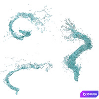 6 Water Splash Vol 6 3D Model Vray, Corona