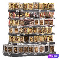 Display case with cookies 3D Model Vray, Corona