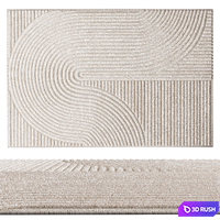 Linen White Rug 3D Model Vray, Corona