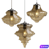 Retro Loft Glass Pendant lamp 3D Model Vray