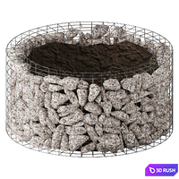 Gabion Flowerpot made of granite 3D Model Vray, Corona