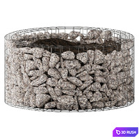 Gabion Flowerpot made of granite 3D Model Vray, Corona
