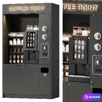 Coffee vending machine. Coffee to go. Self-service coffee shop. Vendor point 3D Model Vray, Corona