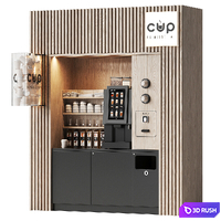 Coffee vending machine. Coffee to go. Self-service coffee shop. Vendor point 2 3D Model Vray, Corona