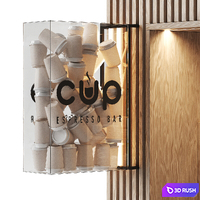 Coffee vending machine. Coffee to go. Self-service coffee shop. Vendor point 2 3D Model Vray, Corona