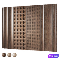 Decorative wood panels 11 3D Model Corona