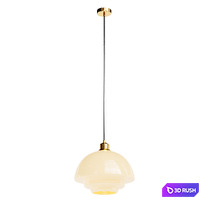 Mid Century Art Milk White Glass Pendant Light 3D Model Corona