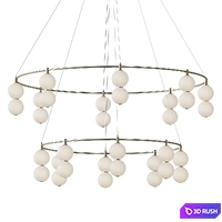 Marc Wood Studio Echo Chandelier 2 Tier Round 3D Model Vray, Corona
