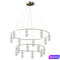 Marc Wood Studio Echo Chandelier 2 Tier Round 3D Model Vray, Corona