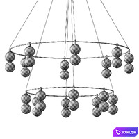 Marc Wood Studio Echo Chandelier 2 Tier Round 3D Model Vray, Corona