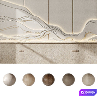 Decorative wall 3d panel headboard 023 Wave 3D Model Corona