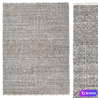 Pompei Rust Silver Hand-Knotted Rug 3D Model Vray, Corona