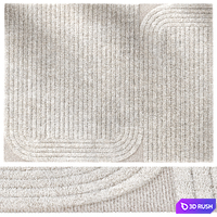Erden Furrow – Natural White rug 3D Model Corona