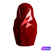 Matryoshka Crystal + Brass + Red by Centersvet 3D Model Vray, Corona