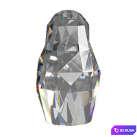 Matryoshka Crystal + Brass + Red by Centersvet 3D Model Vray, Corona