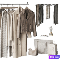 A set of clothes and accessories to fill a wardrobe or store and showroom 3D Model Vray, Corona