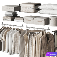 A set of clothes and accessories to fill a wardrobe or store and showroom 3D Model Vray, Corona