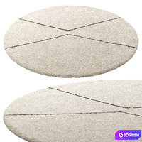 Round Berber style carpet Luna 3D Model Vray, Corona