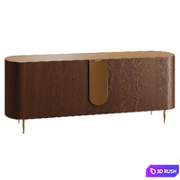 Treignac Brown Oak Wood Sideboard 3D Model Corona