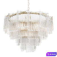 Round pendant chandelier made of ribbed glass 164FA-33126 Garda Decor 3D Model Corona