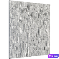 Bas-relief plaster wall decorative panel rope cable thread tying lasso 3D Model Vray, Corona